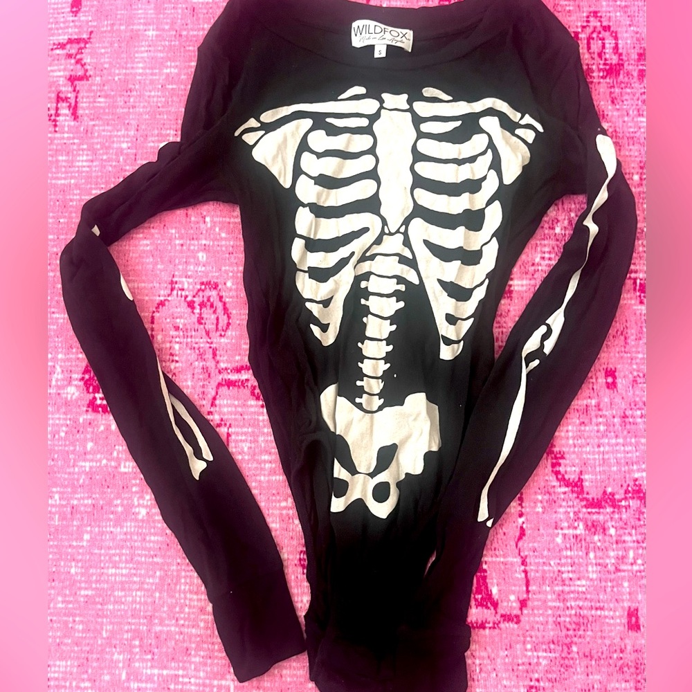 RARE WILDFOX one piece skeleton with long sleeves. SZ XS